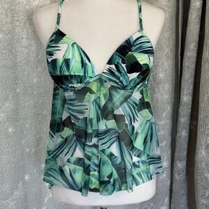 No boundaries Juniors XL (15/17) swim top semi sheer with padded cups.